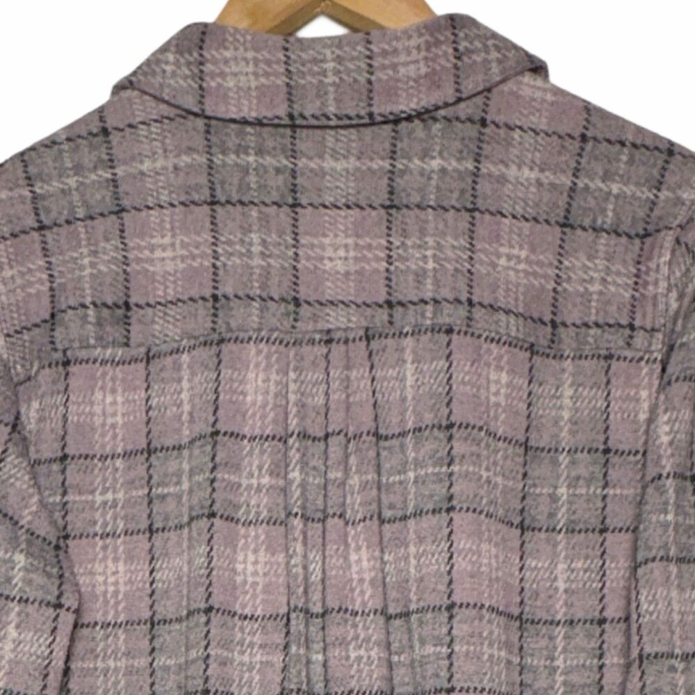 Faherty Legend Shirt Women’s Medium Pink Gray Plaid Flannel Soft Stretch Pockets - Picture 7 of 11